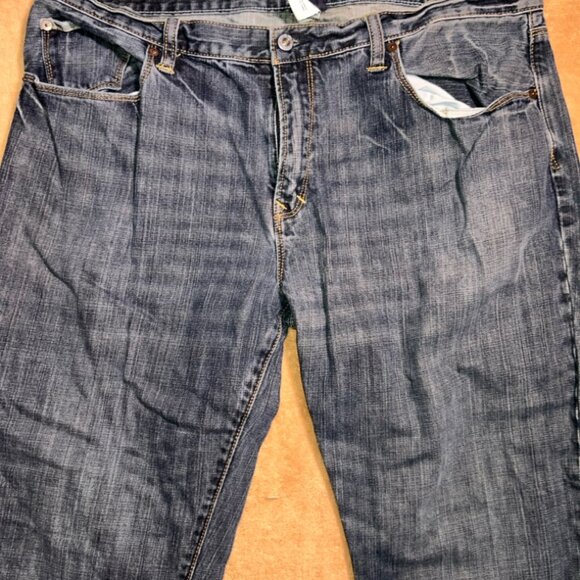 Gap Premium Straight Fit Men 38/32 Denim Blue Dark Wash 5-Pocket Cotton Jean (B) - Picture 2 of 7